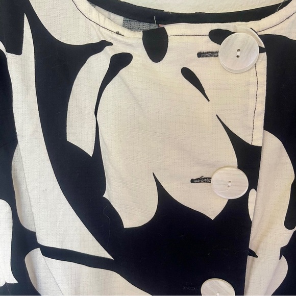 Tori Richard Black + White Palm Print Mini Dress - Picture 7 of 7